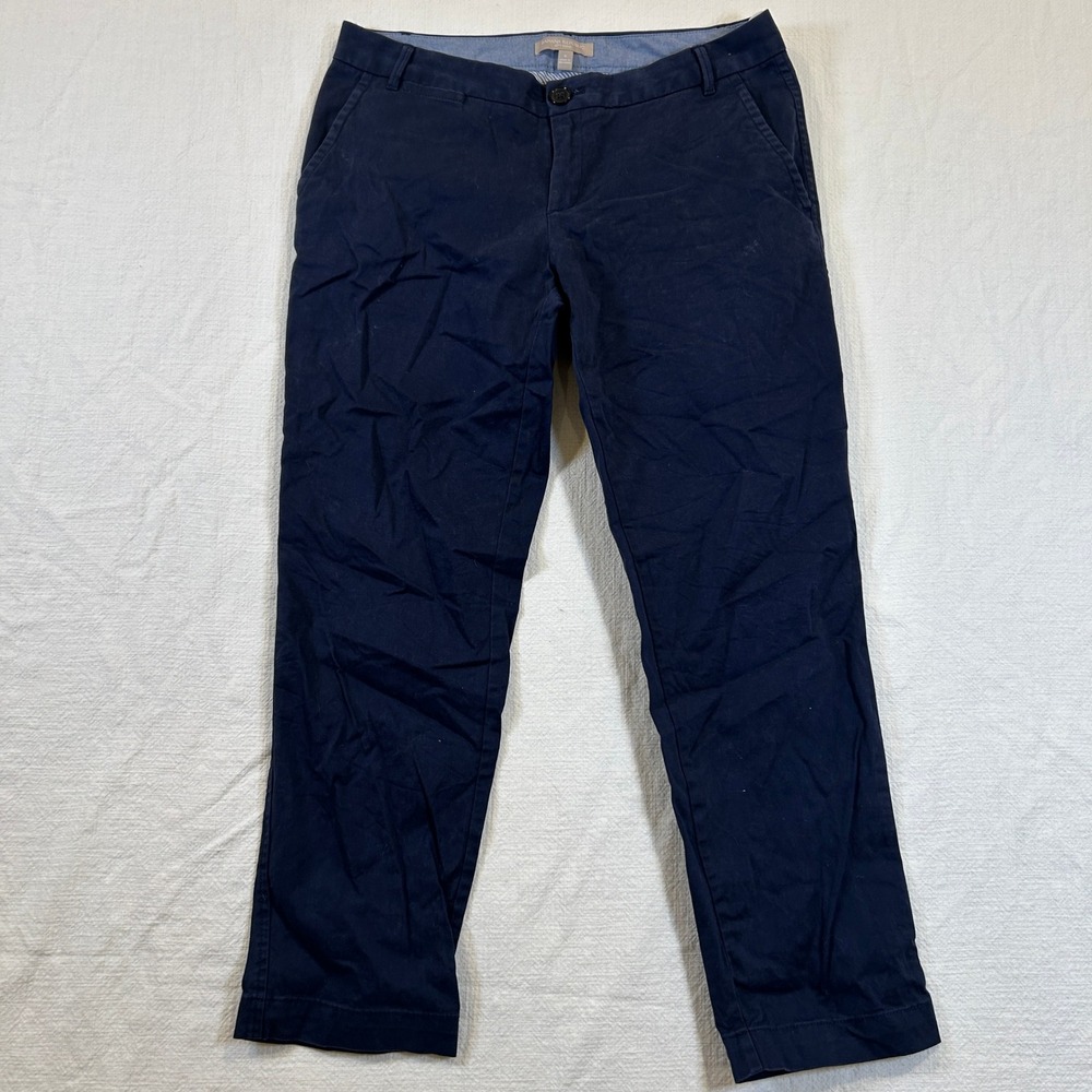 Banana Republic Womens City Chino Navy Blue Straight Leg Pants Size 6 Mid Rise